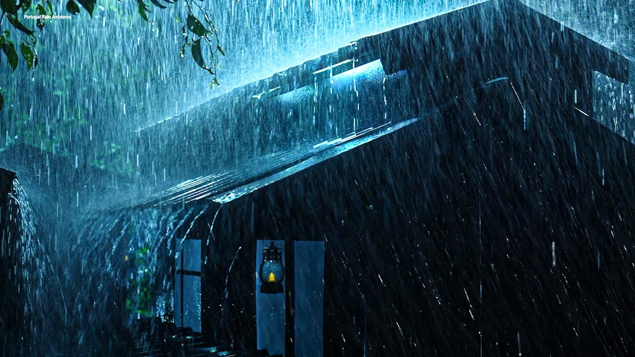 (SEM ANÚNCIOS) Vencer a insónia com chuva forte no telhado de zinco e relâmpagos intensos