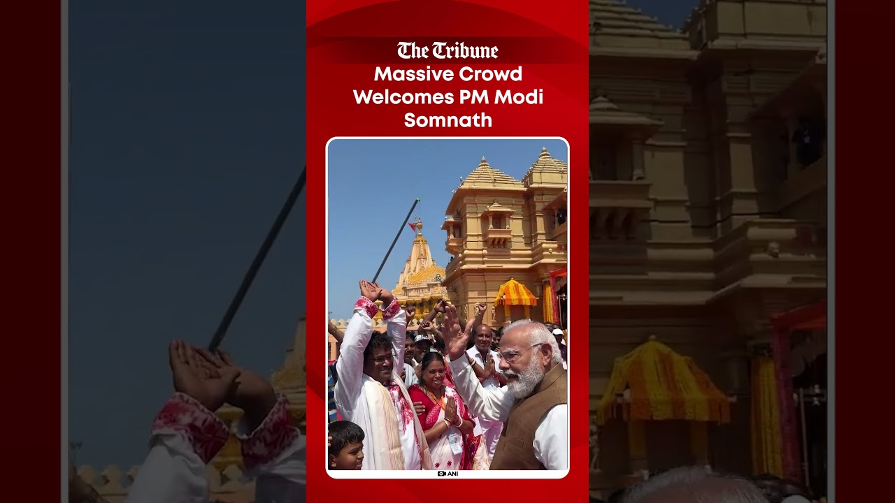 PM Modi receives grand welcome in Somnath as massive crowds gather to greet him