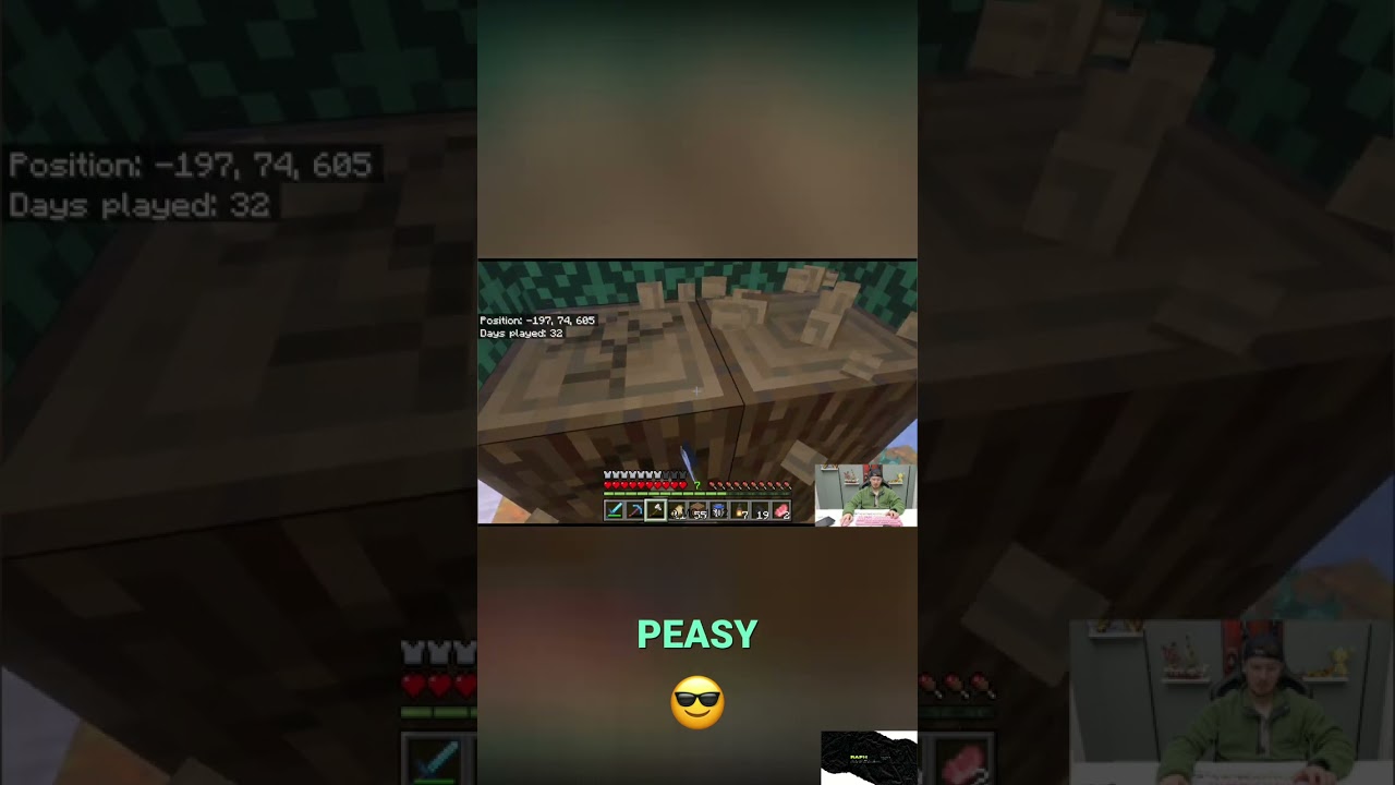 Minecraft Tree Chopping: Ideas Brewing & Inventory Check! #shorts