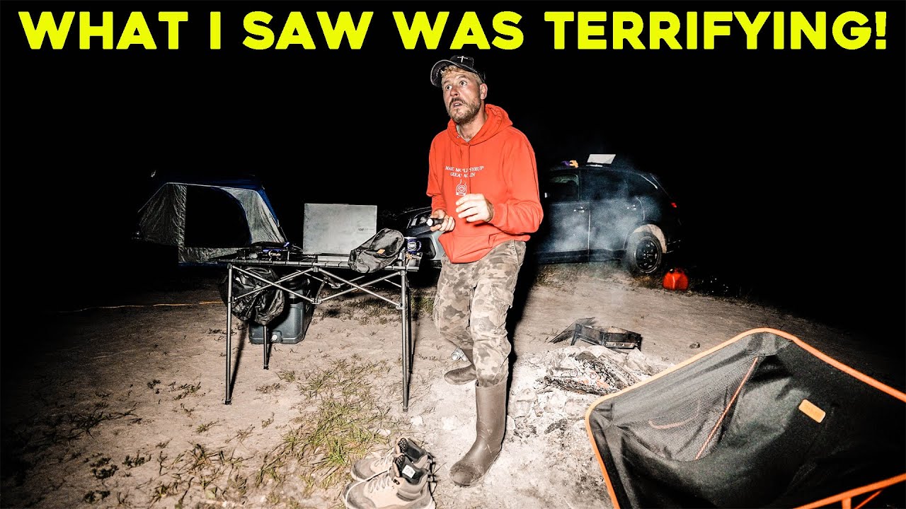 (WHAT I SAW WAS TERRIFYING!) I HAD TO RUN FOR MY LIFE while SOLO CAMPING in the HAUNTED WOODS