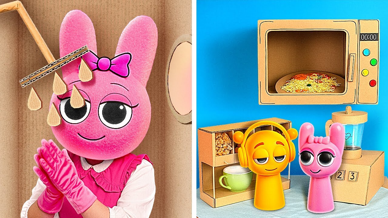 Help Pinki Me Build Cardboard House for Little Sprunki!