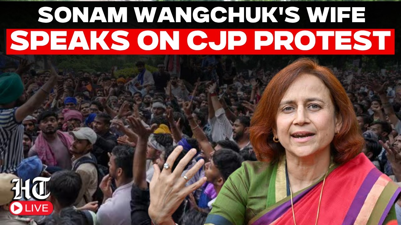 Live: &lsquo;This Govt Can't &hellip;&rsquo; Sonam Wangchuk's Wife Gitanjali Angmo speaks on CJP&rsquo;s parliament March