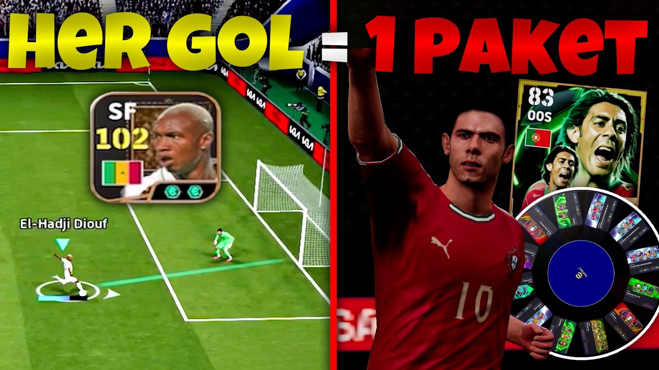 HER GOL = 1 PAKET! 102 DİOUF HER GOL ATTIĞIMDA 1 PAKET AÇIYORUM! ⚽ eFootball Mobile 2026
