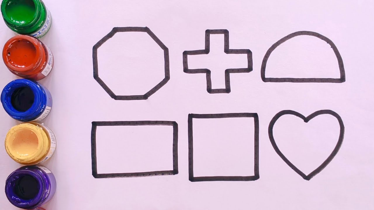 Shapes drawing for kids, learning 2d shapes, colors for toddlers, preschool learning part- 179