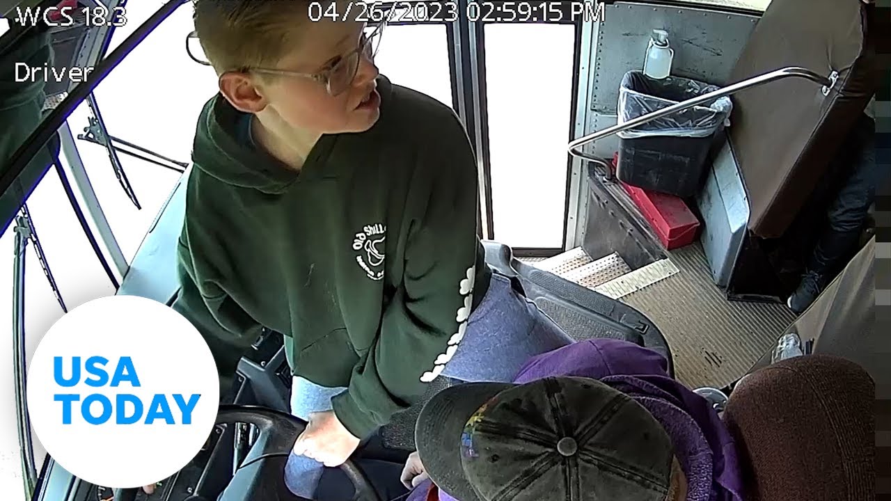 Heroic teen jumps into action after school bus driver passes out | USA TODAY
