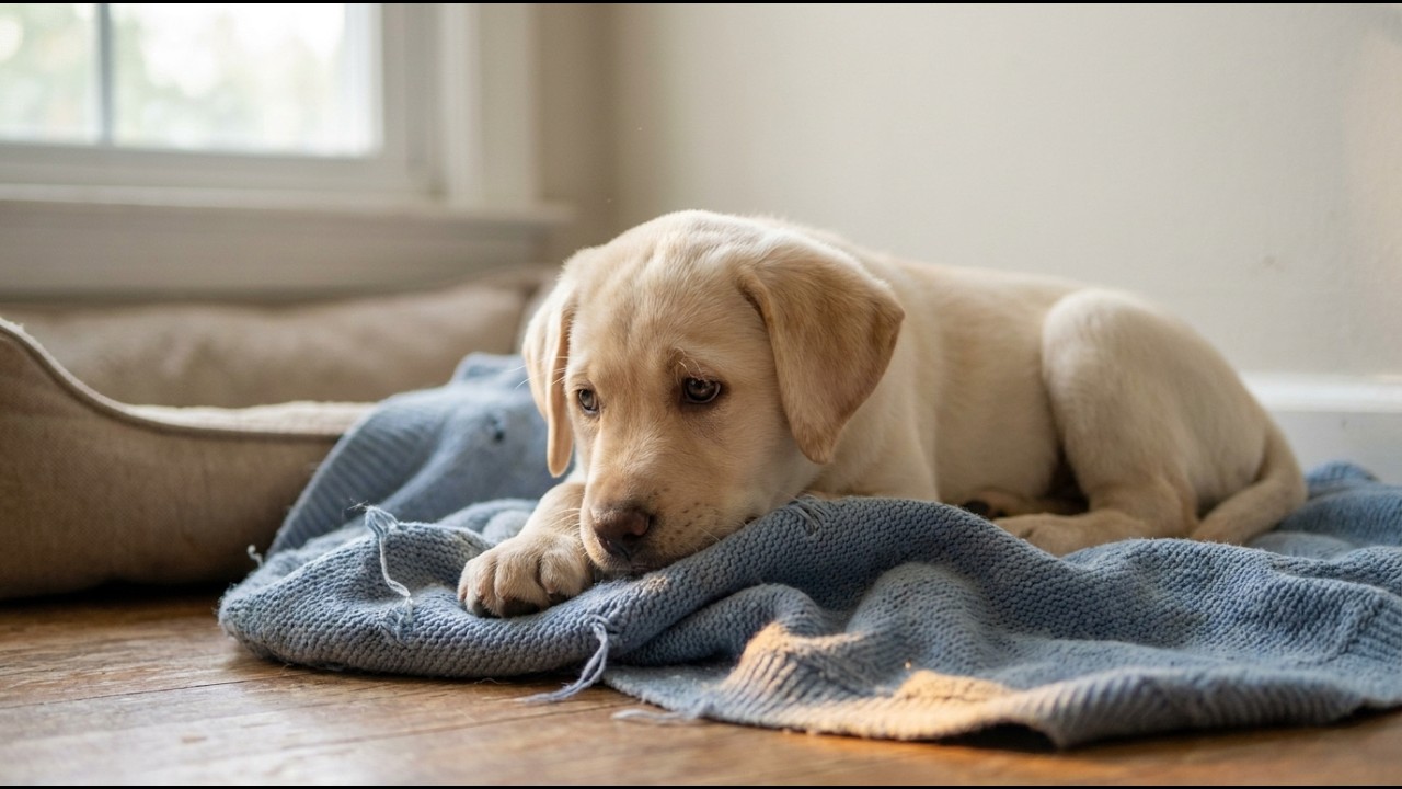 They dumped this Labrador puppy like trash – we let him keep the only thing that mattered