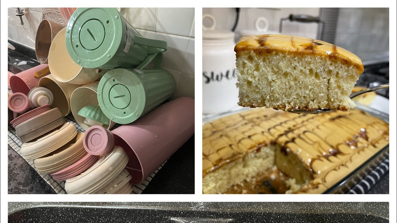 روتين الخميس 🏠 غسلت وعقمت الترامس🫖وسويت كيكة النسكافيه🧁