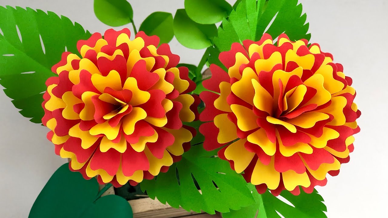 Beautiful Paper Flower Making | Paper Crafts For School | Home Decor | Paper Flowers | Crafts | DIY