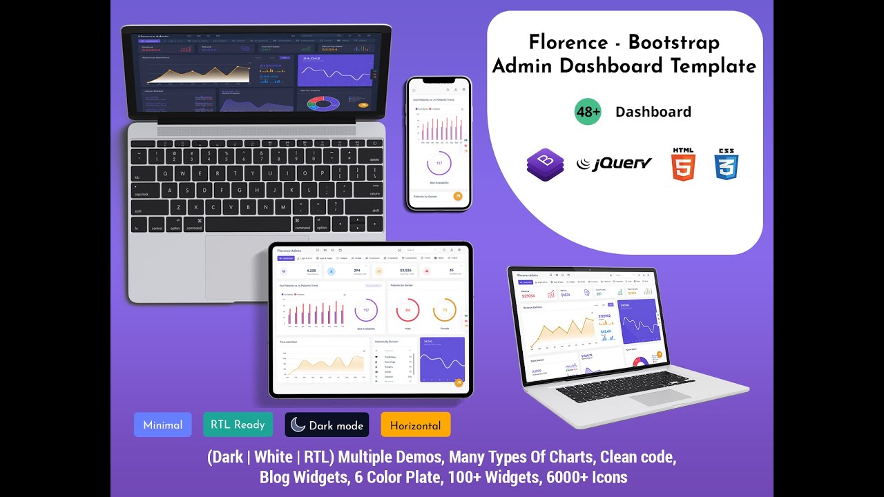 Beautiful RTL Light Bootstrap Admin Dashboard &ndash; Florence Admin Panel