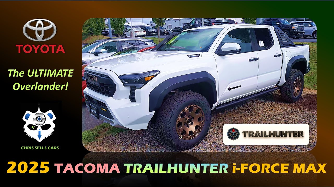 2025 Toyota Tacoma Trail Hunter i-Force Max 4X4 Hybrid Truck Ice Cap Mineral Heated Softex JBL ARB