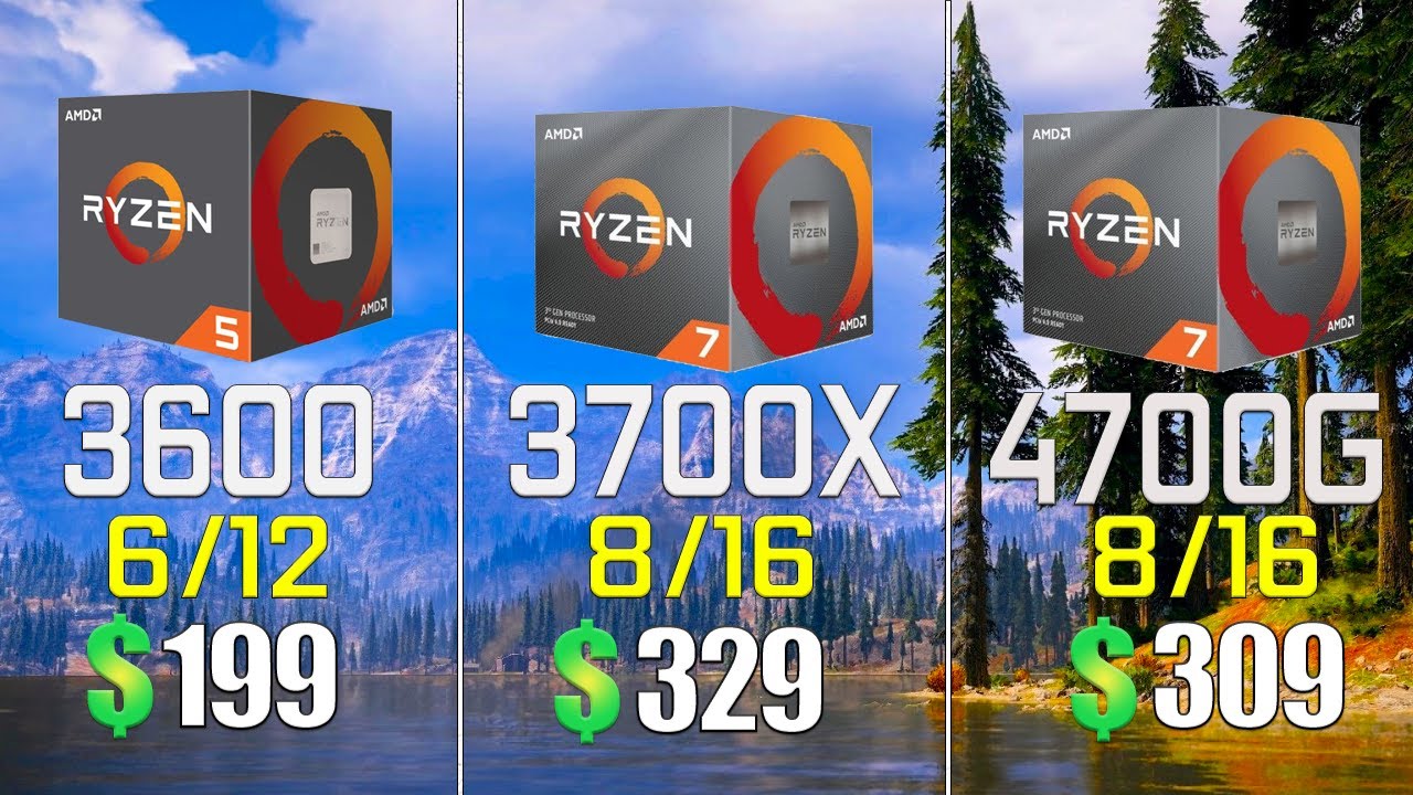 Ryzen 7 4700G vs Ryzen 7 3700X vs Ryzen 5 3600