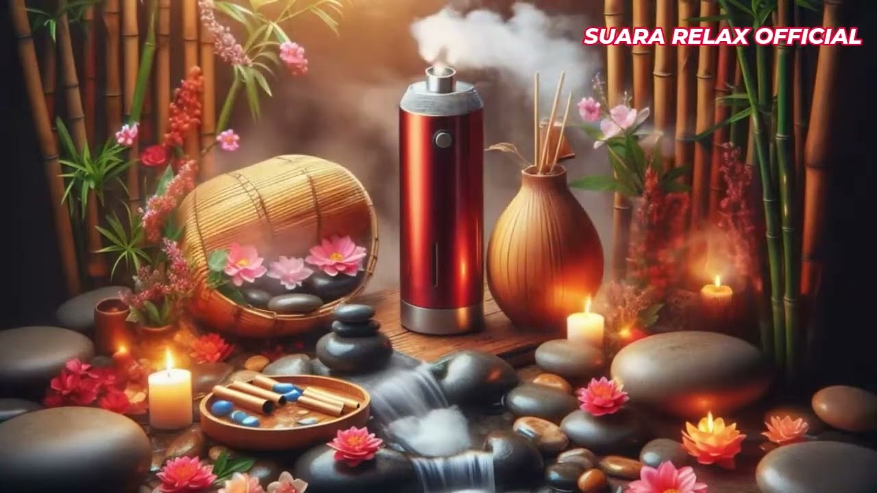 SPA RELAXATION MUSIC WITH FLOWING WATER AND GENTLE PIANO