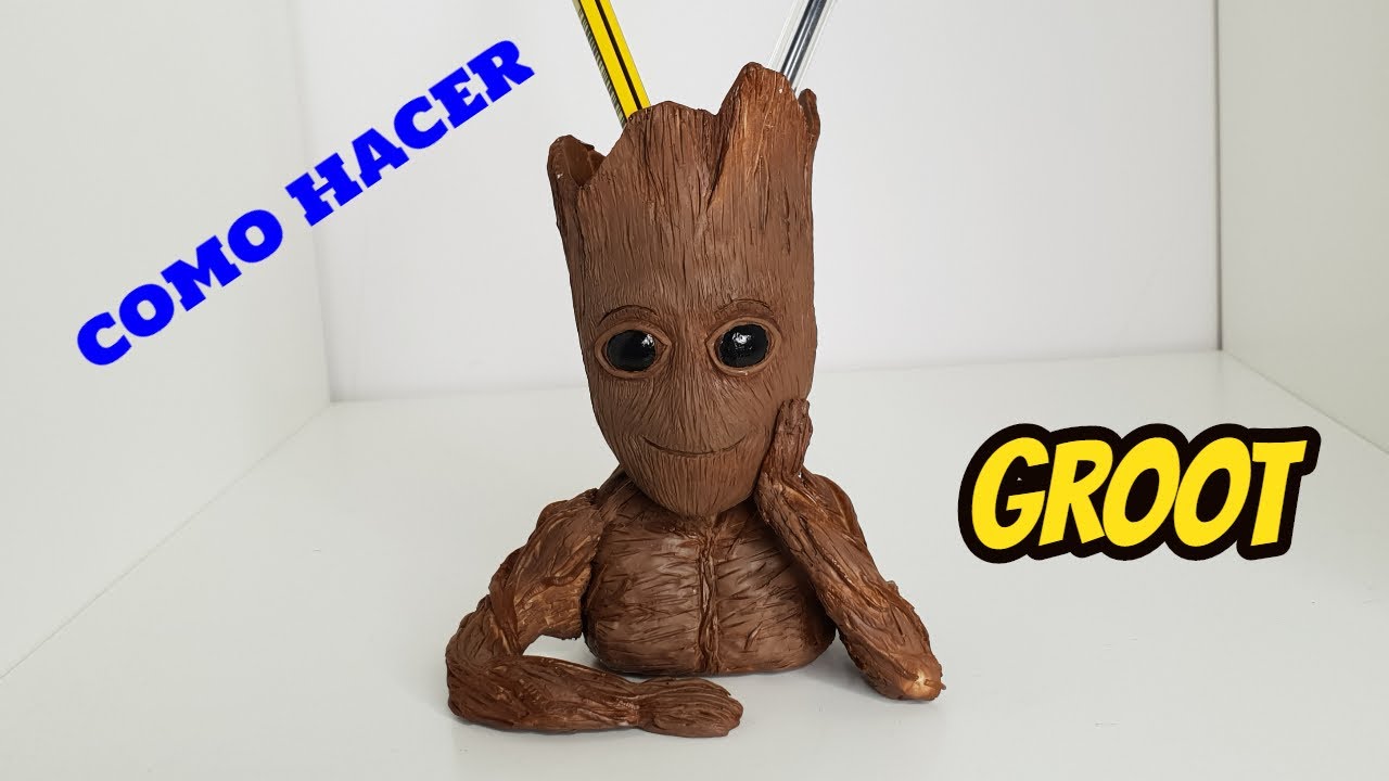 Como hacer Figura de GROOT (lapicero) con Arcilla [ Clay | Plastilina | Porcelana fria ]