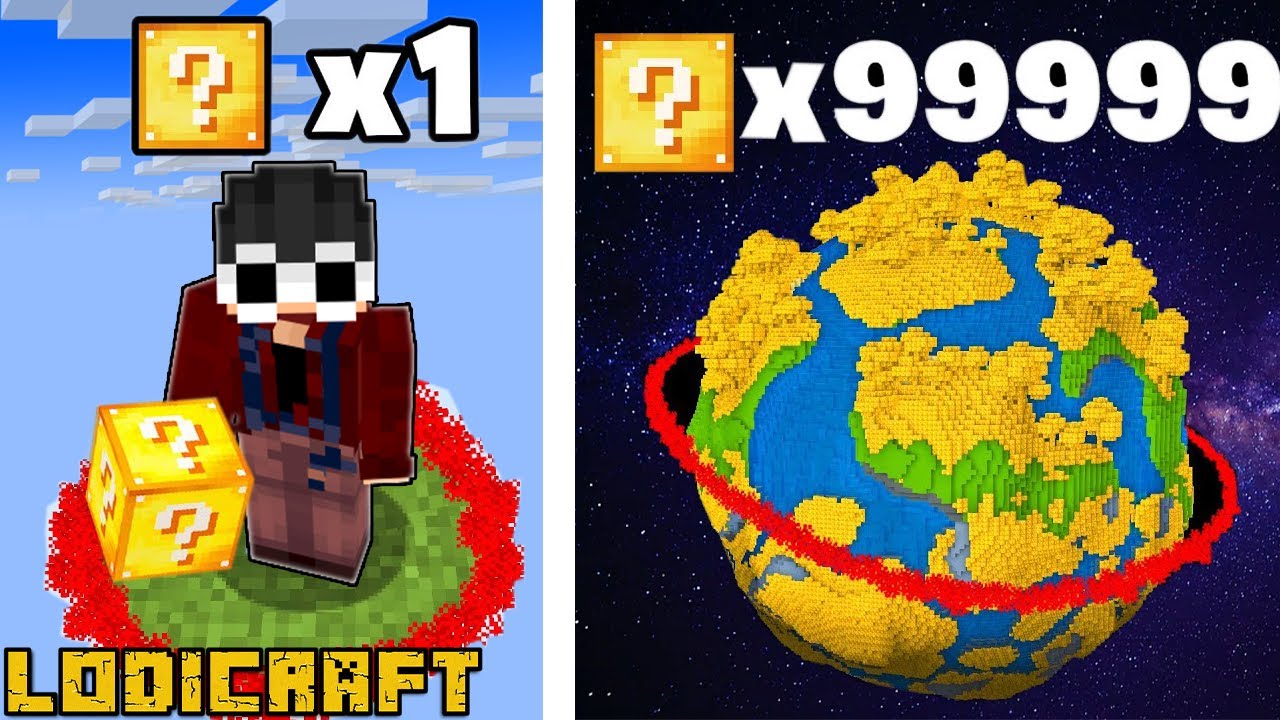 Minecraft, But Lucky Blocks = World Size!