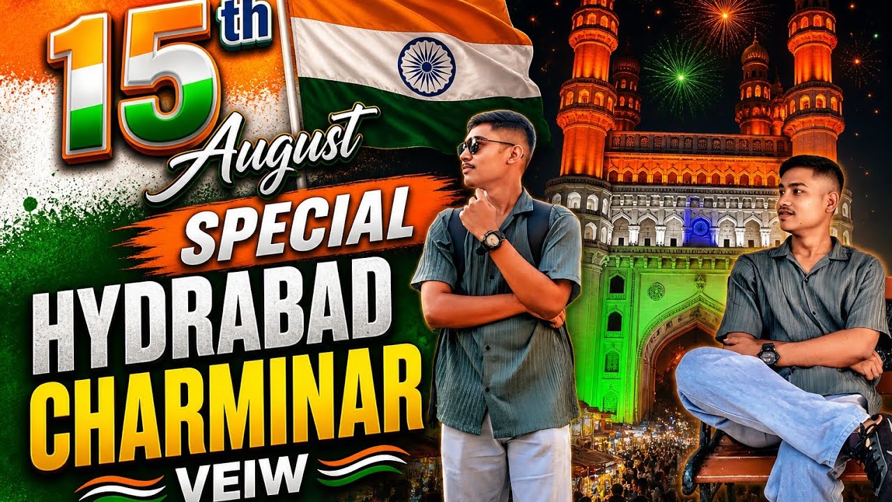 15 🇮🇳August Special #Hyderabad🇮🇳 #Famuse Place #CHARMINAR #vlog  #video 2025#New #vlog @Sushant Oram