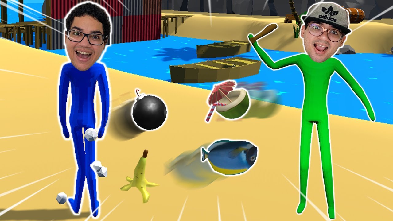A BATALHA DOS BONECOS DE BORRACHA LANÇADORES DE OBJETOS!!! (KNOCKOUT PARTY)
