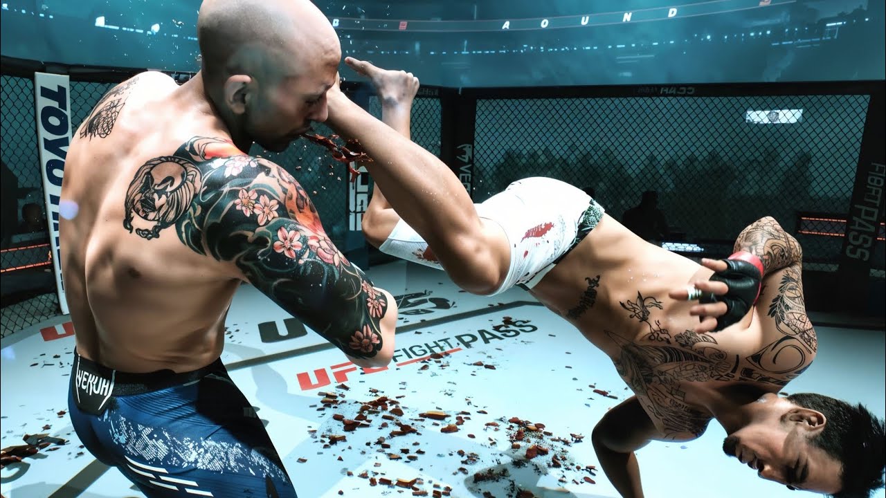 UFC 5 (4K 60FPS) Подборка брутальных нокаутов и нокдаунов №55