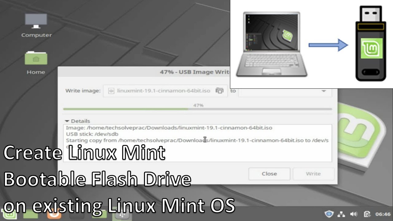 Create Linux Mint Bootable Flash Drive on existing Linux Mint OS