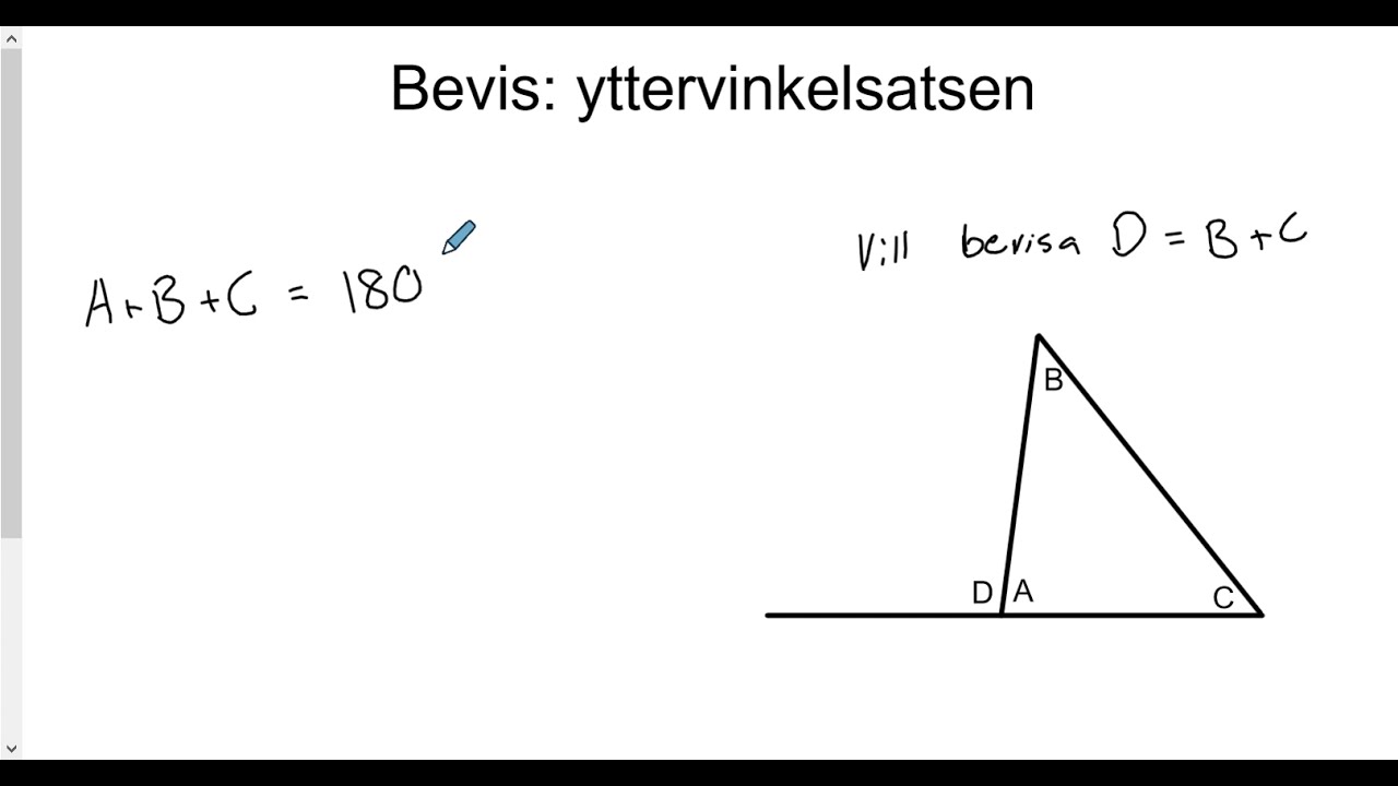 Matematik 2b: Yttervinkelsatsen