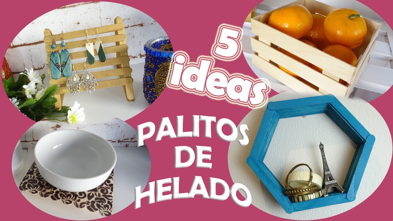 🍨 5 IDEAS DECORATIVAS CON PALITOS DE HELADO 🍧 : fáciles, rápidas y económicas