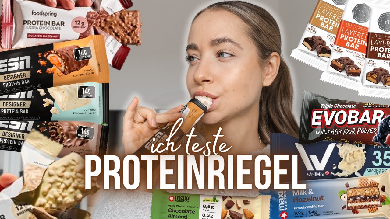 Ich teste NEUE PROTEINRIEGEL (+ vegan) - esn, fayn, evo, foodspring, dm & Rossmann! // annrahel