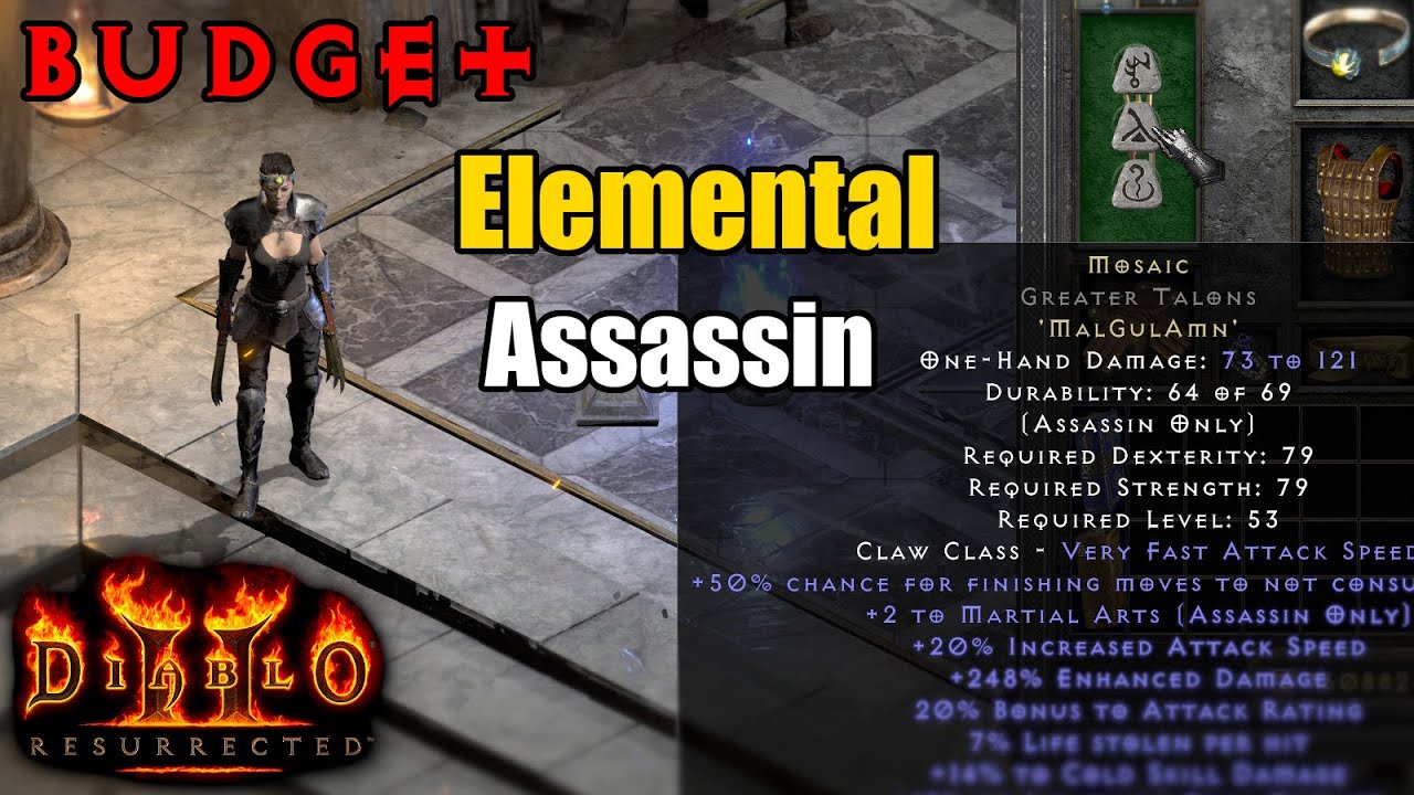 Бюджетный набор для боевого искусства Mosaic Elemental Assassin Elemental — Diablo 2 Resurrected