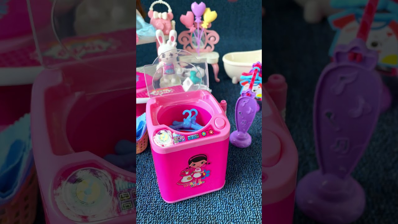 Satisfying Cute Pink Laundry Toy Experience #asmr #pinky #toyreviews #barbie