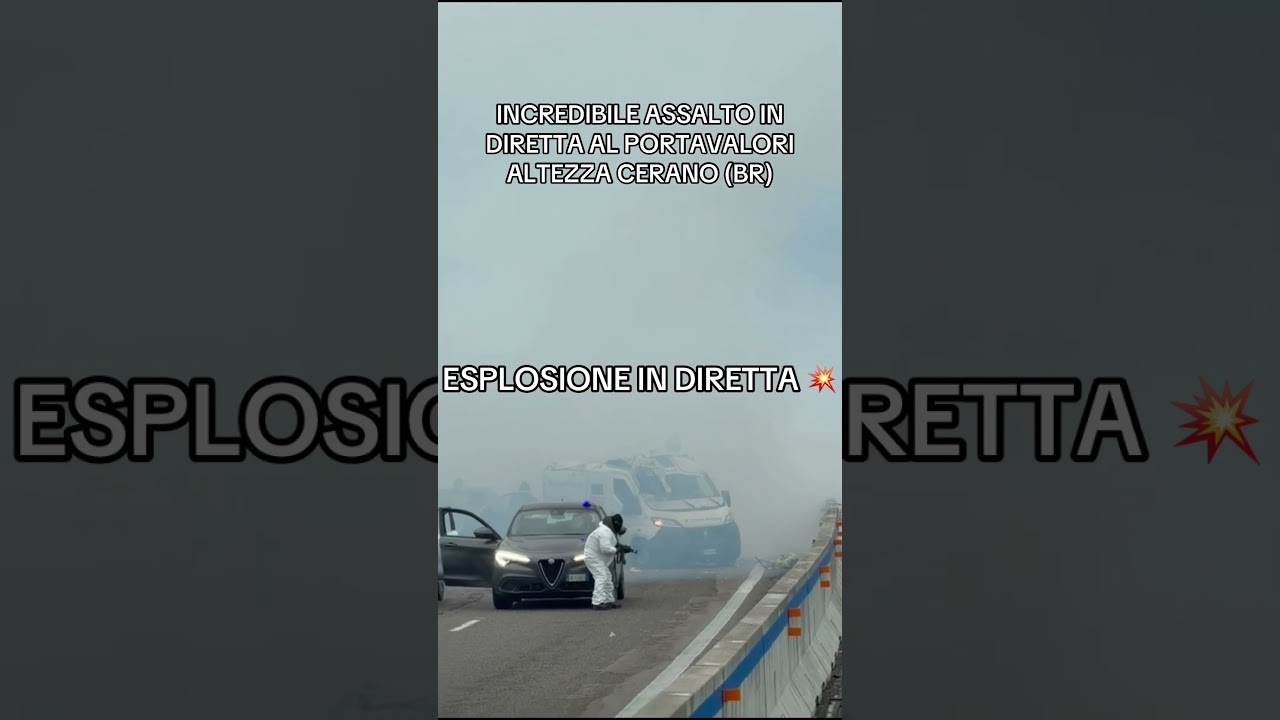 Assalto in diretta con esplosione #cronaca #italia #polizia #perte #esplosione
