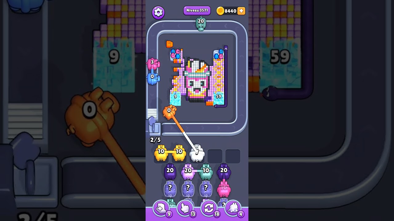Pixel Flow Level 3571 Hard - The one with the smilling milkshake
