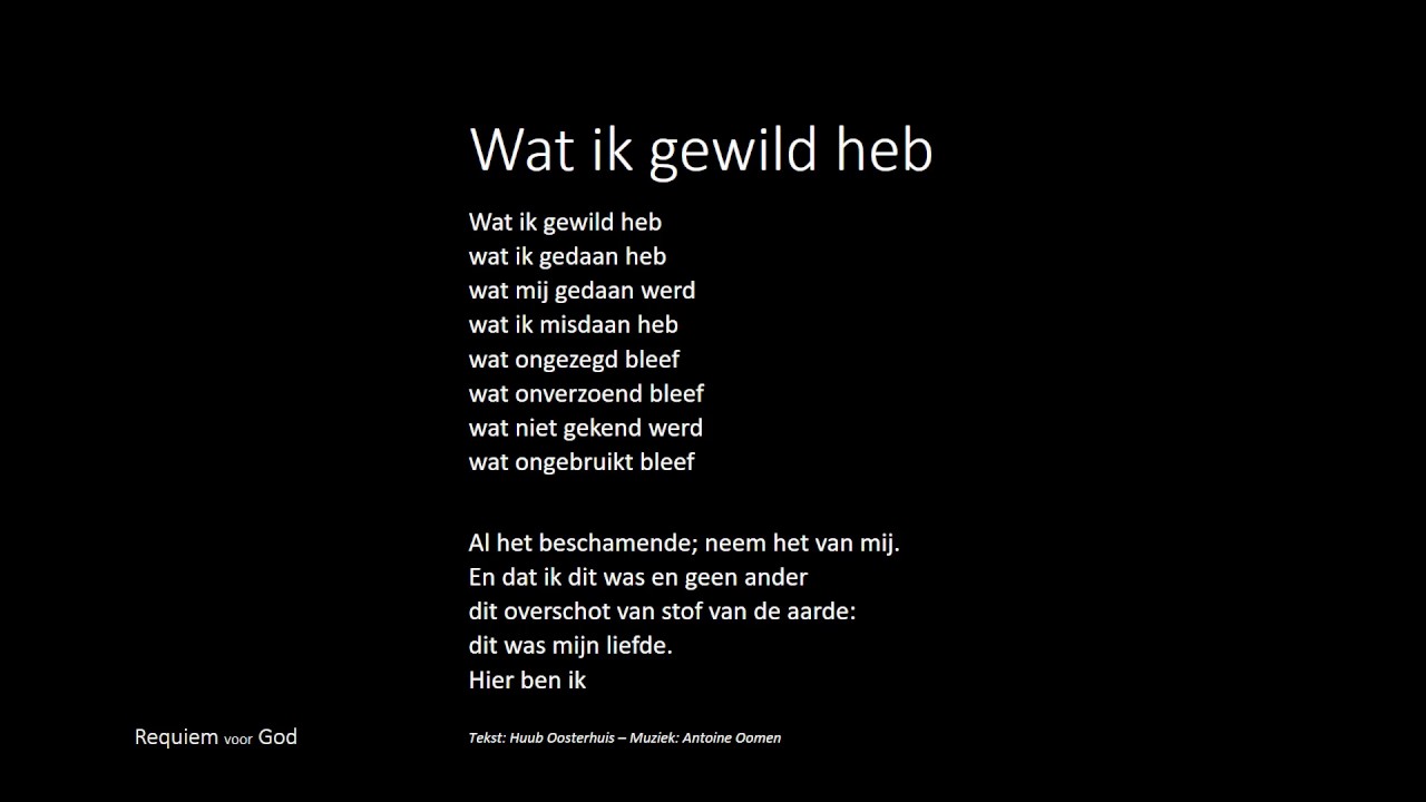 Requiem voor God Schulbelijdenis