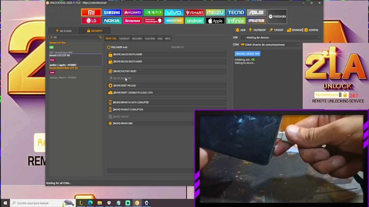 ✅FRP Xiaomi 11T | HyperOS Android 14 | Desbloqueo De Cuenta Google Xiaomi 11T - 11T 5G✅ BROM