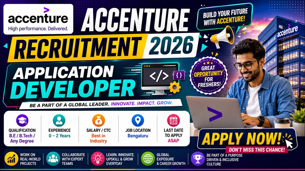 Accenture Hiring 2026 🚀 Application Developer | Freshers & Experienced | Bengaluru