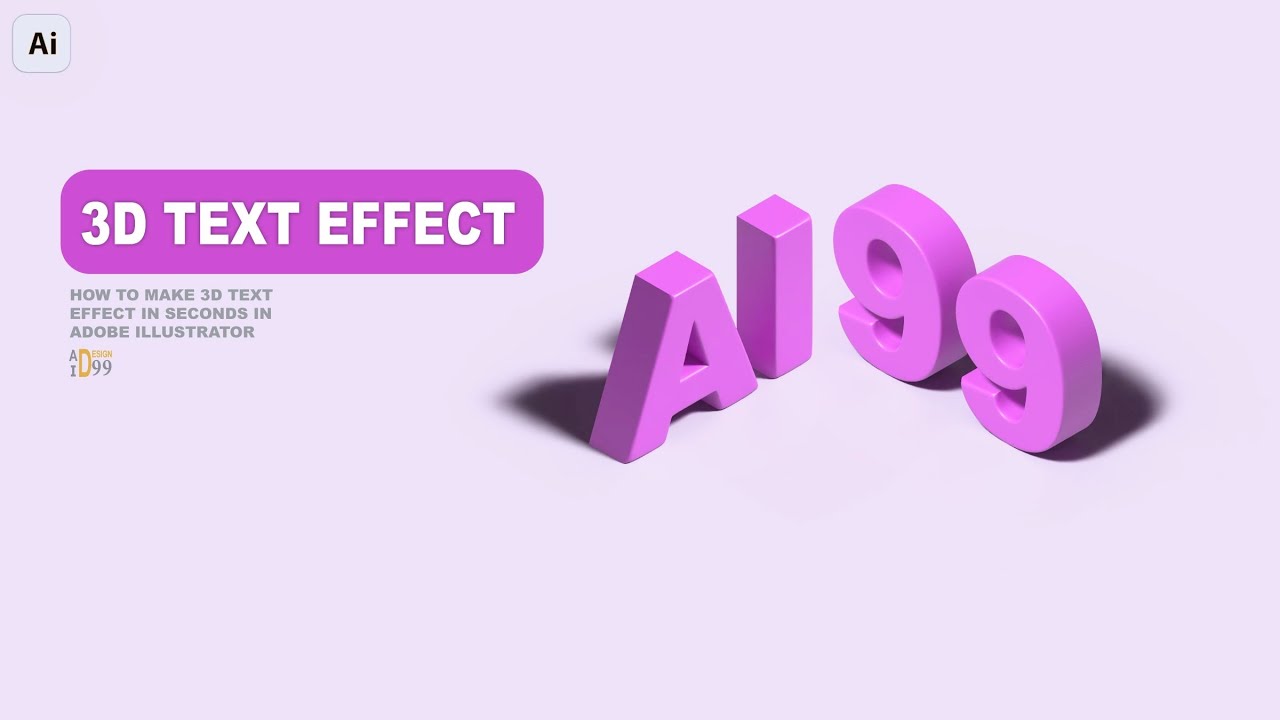 3D Text Design in Adobe Illustrator | Isometric Text Effect