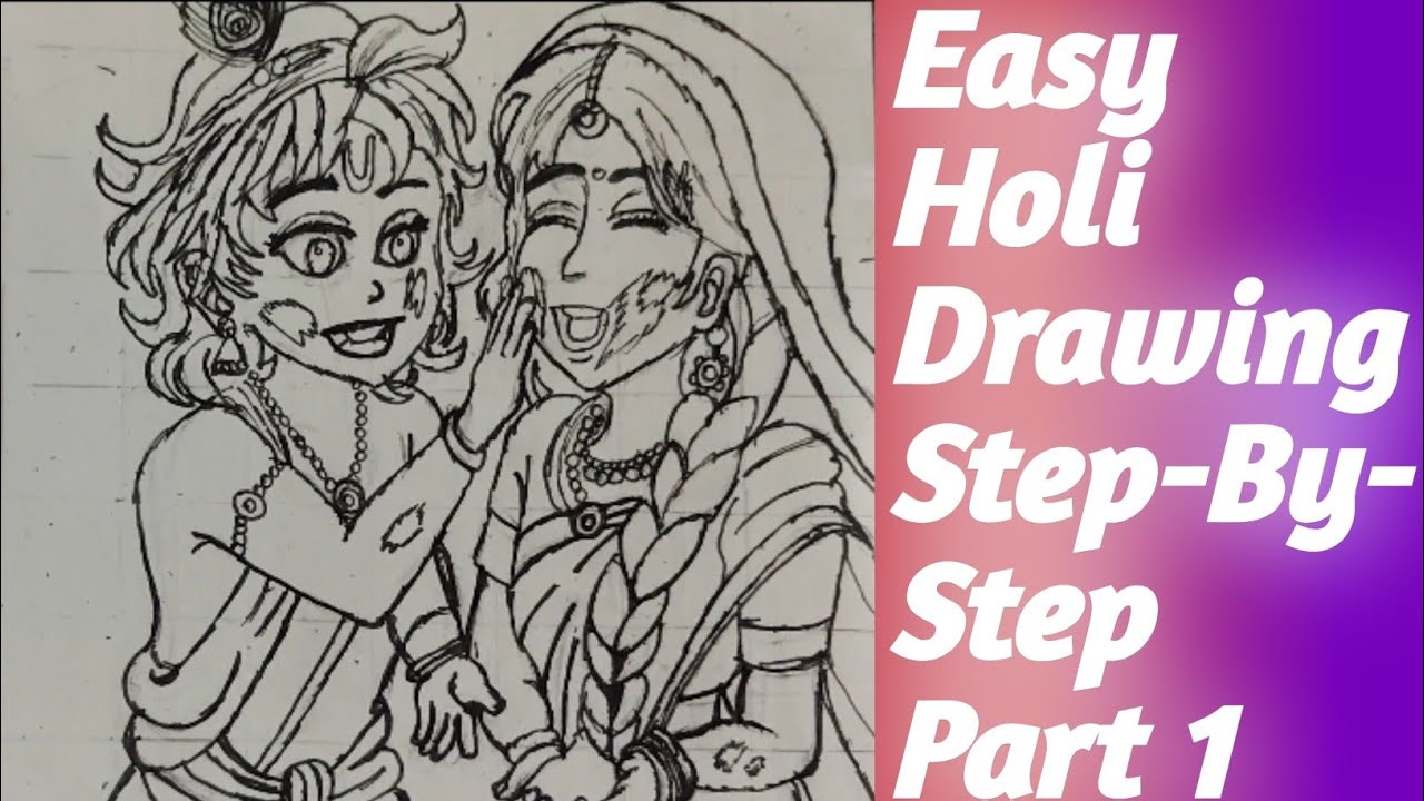How to draw Radha Krishna Part 1 using Grid Method Step-by-Step