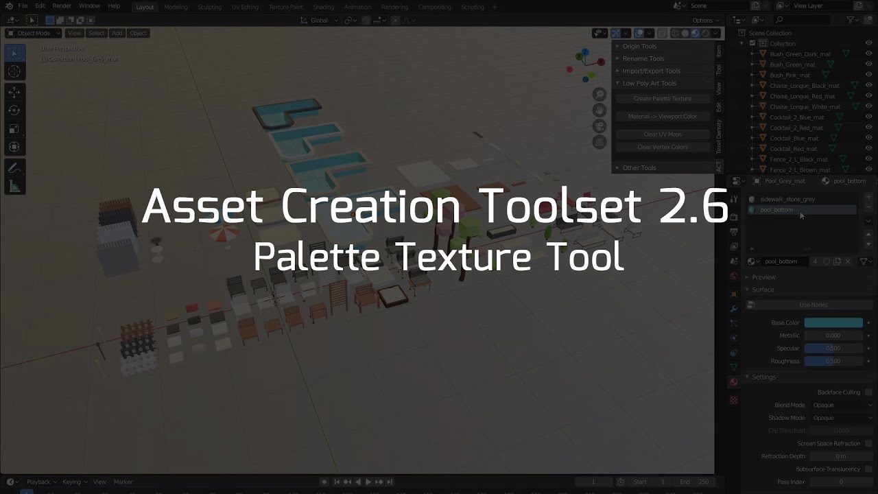 Asset Creation Toolset 2.6 - Palette Texture Tool (Blender Addon)