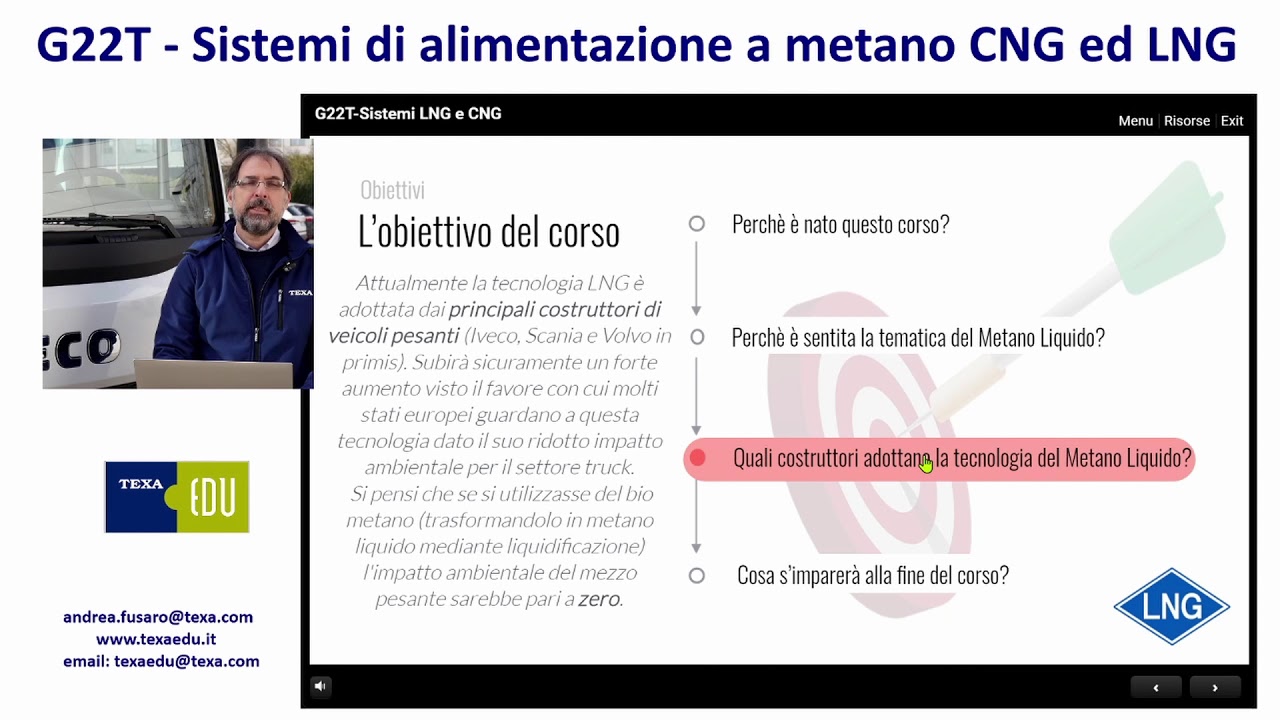 CORSO G22T: Diagnosi dei sistemi alimentati a metano CNG e LNG e procedure per operare in sicurezza