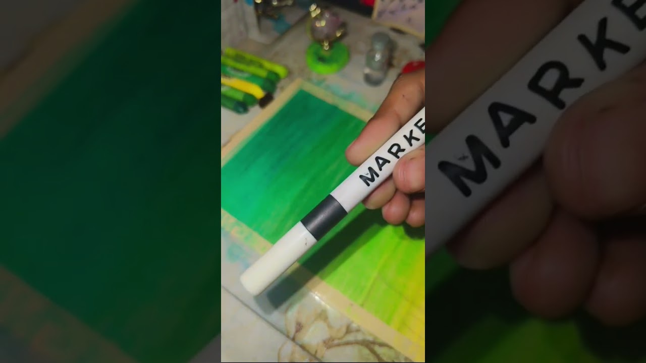 Beautiful green & yellow night 🌉 painting