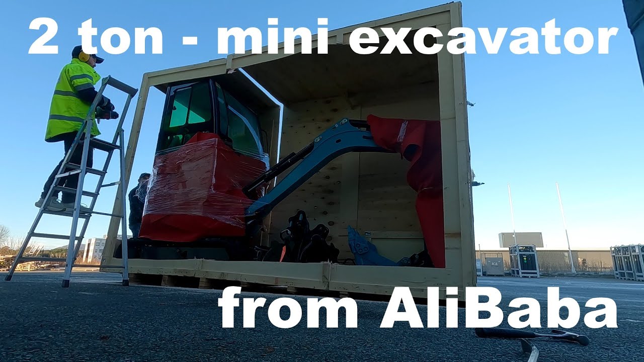 Picking up a new two ton chinese excavator