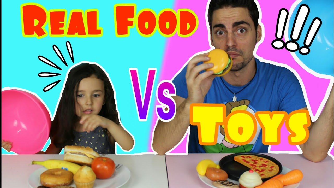 REAL FOOD vs  FOOD challenge / comida real vs juguetes Zarolakids
