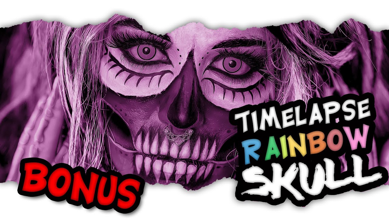 Rainbow Skull TUTORIAL - FULL Timelapse || BONUS