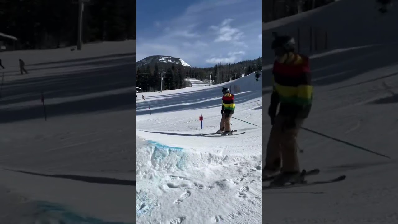 First front swap on skis!! 🎿 