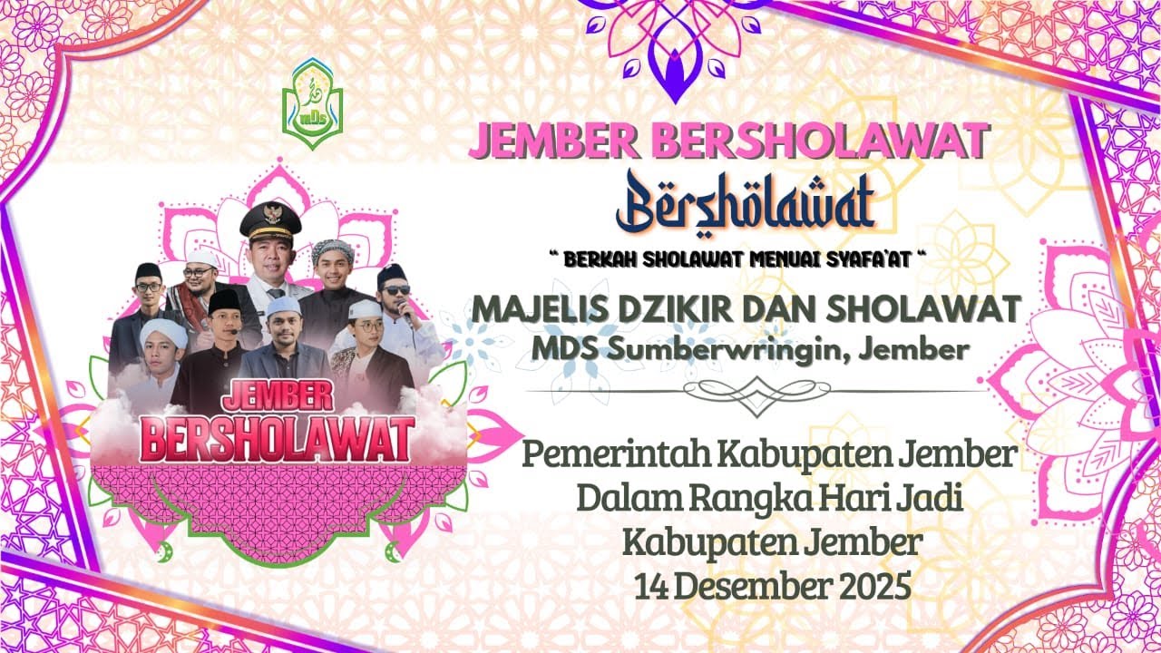 🔴LIVE||JEMBER BERSHOLAWAT||BERKAH SHOLAWAT MENUAI SYAFA'AT||14 DESEMBER 2025