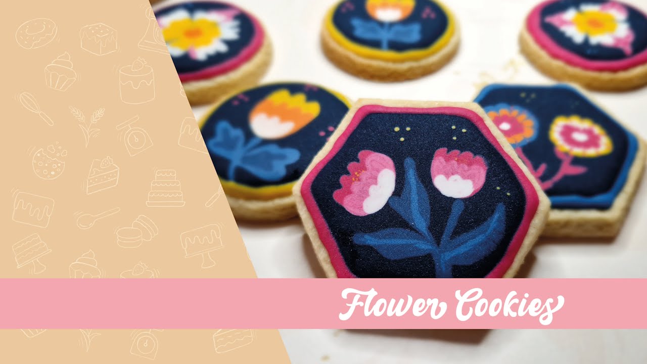 Wet on Wet Floral Cookies - Royal Icing