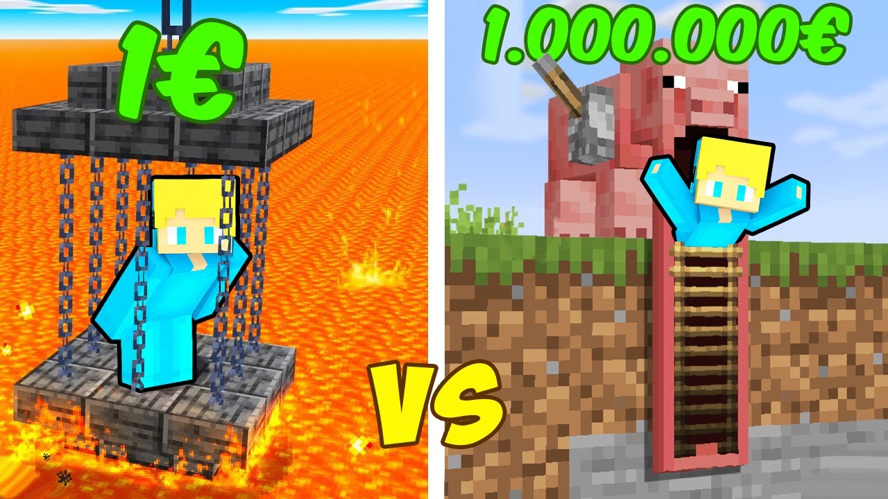 1€ vs 1.000.000€ Minecraft Escape Room Bau Challenge!