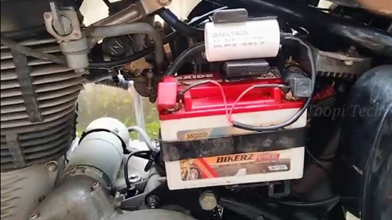 bike battery week problem solved using motor capacitor //