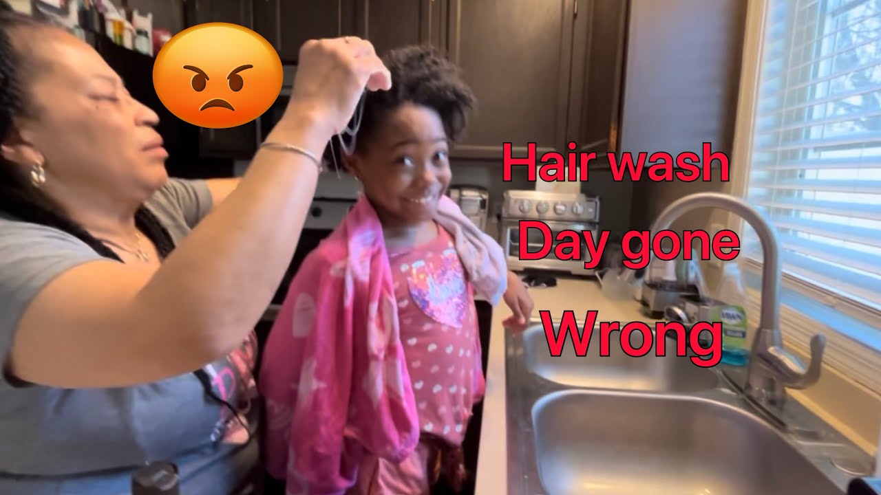 Grandma does girl’s hair on hair wash day and girl hates her hairstyle