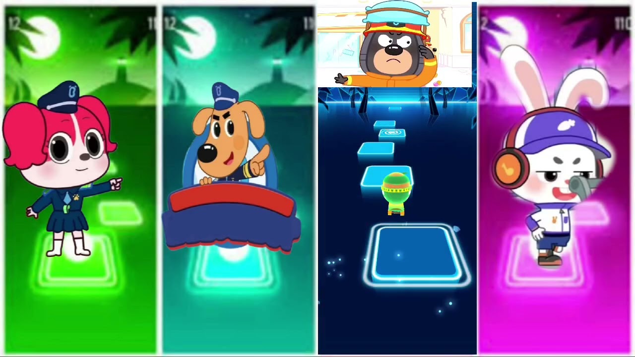 Sheriff Labrador 🆚Police Officer 🆚 Sheriff Papillon 🆚 Sheriff Labrador 🎶 Tiles Hop EDM Rush