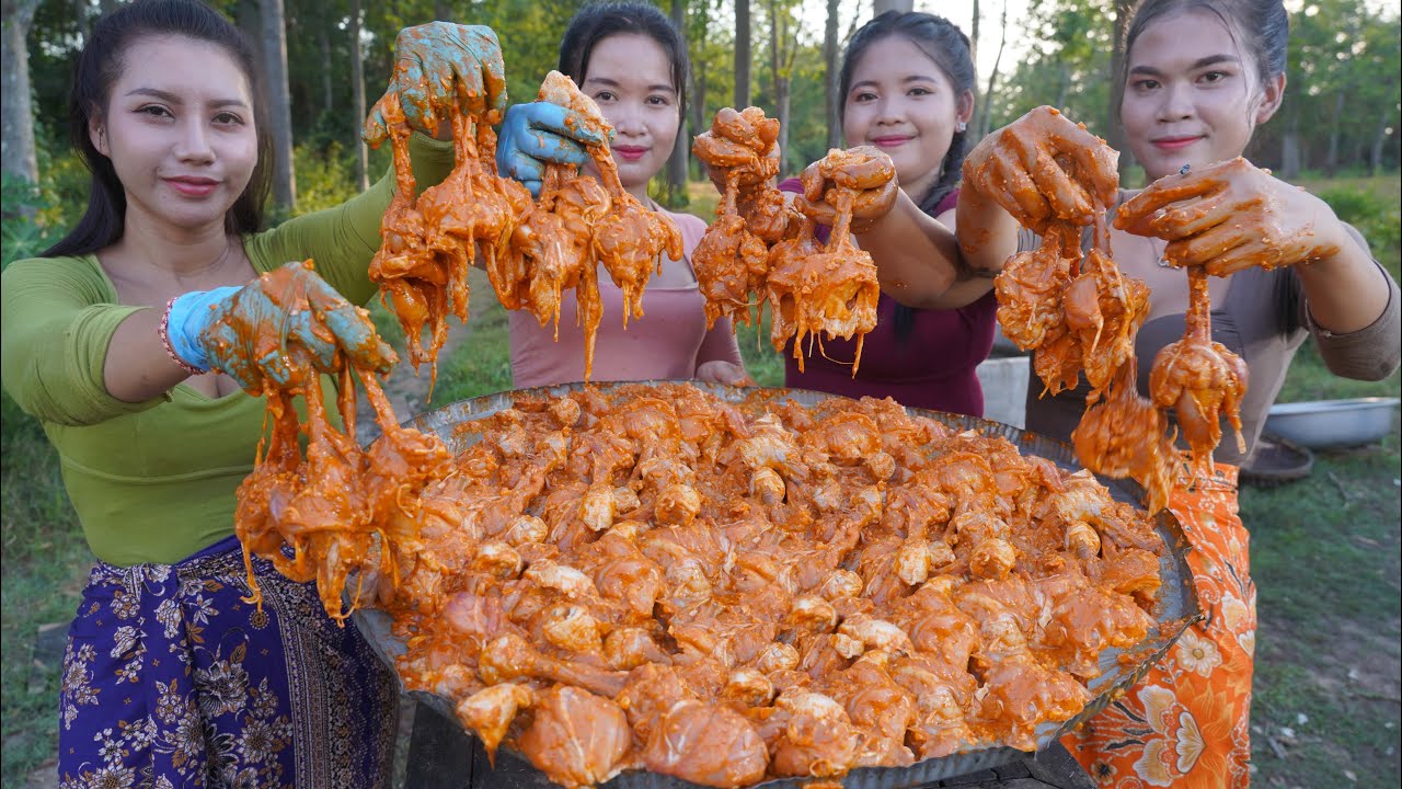 Chicken leg crispy cook recipe and eat - Amazing video