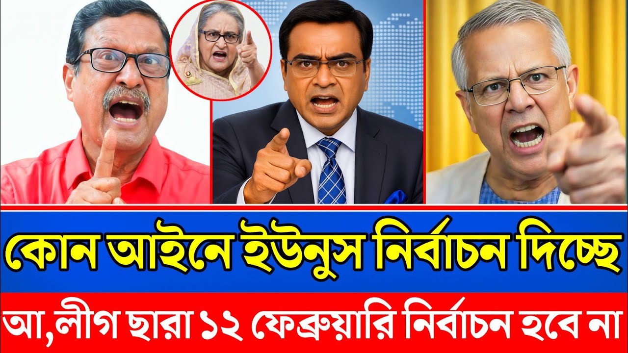 কোন আইনে ইউনুস নির্বাচন দিচ্ছে,আ,লীগ সারা ১২ ফেব্রুয়ারি নির্বাচন হবে না?Bangla news|talk show|news 