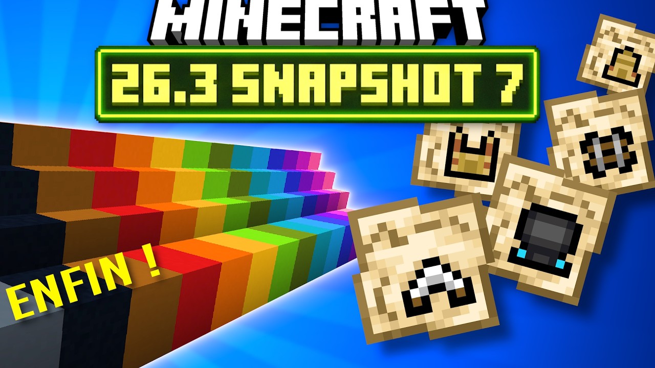 Minecraft 26.3 Snapshot 7 : Escalier et Dalle B&eacute;ton, Nouvelle Cartes !